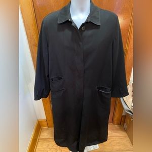 Anne Klein II Black Removable Insulated Liner Trench Coat -Sz 10